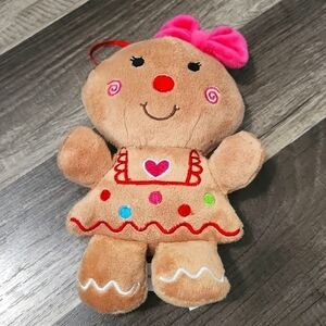 Dan Dee Gingerbread Girl Plush Christmas Holiday 7.5" Stuffed Animal Hang Toy